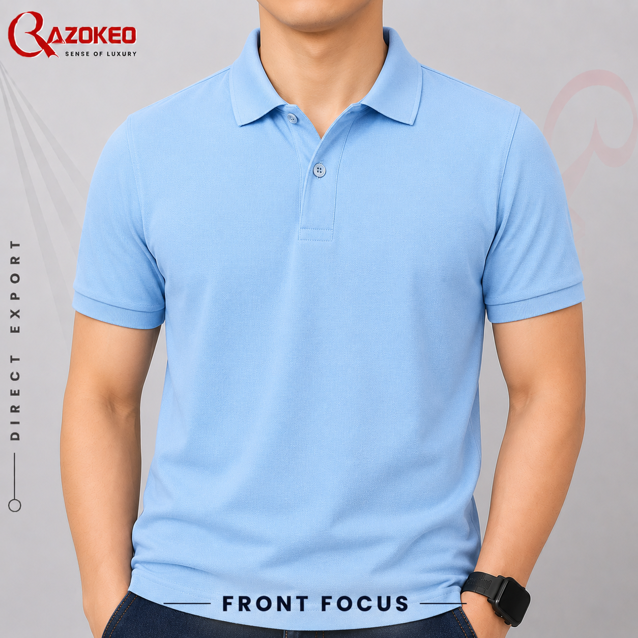 Sky Blue Polo Front Focus Sky-Blue-Polo-Front-Focus-
