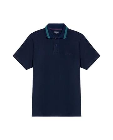 Men's Slim Fit Polo Shirt in Cotton Stretch Blend, Weathered - Image 7